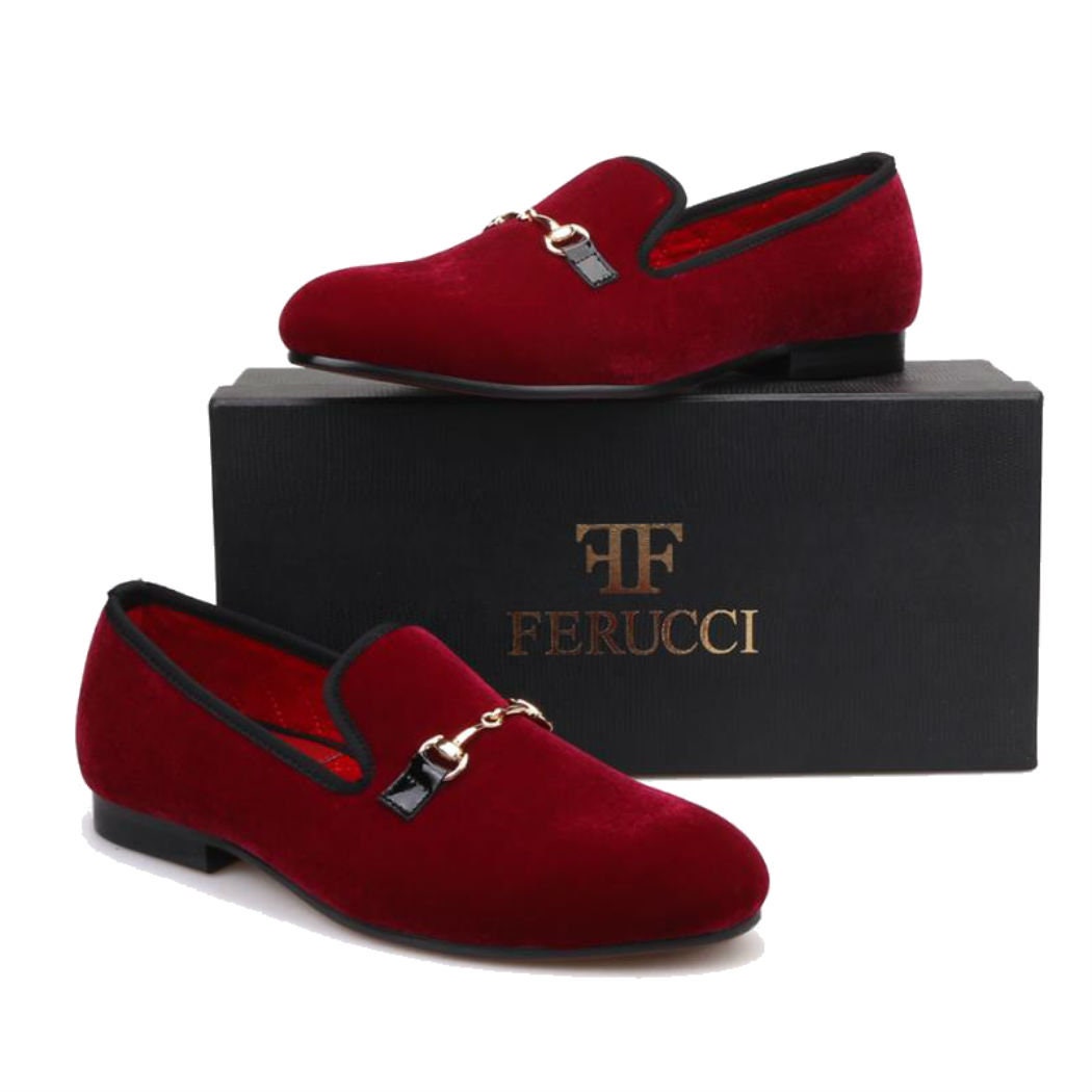 Ferucci Burgunder Samt Hausschuhe Loafers Flat Mit Gold Pferdering Prom Hochzeit Ferucci Burgunder Samt Hausschuhe Loafers Flat Mit Gold Pferdering Prom Hochzeit von FERUCCI