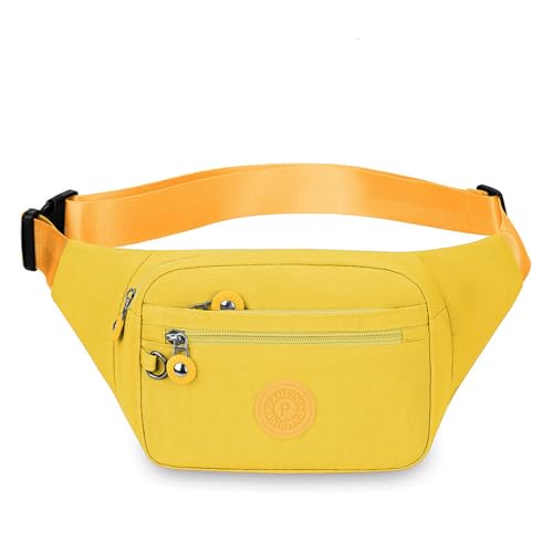 Hüfttasche, Wasserdicht Hüfttasche für Herren und Damen, Fanny Pack Pour Randonnée Cyclisme Balade Ville Vacances (Color : Yellow, Size : One Size) von FERVEX