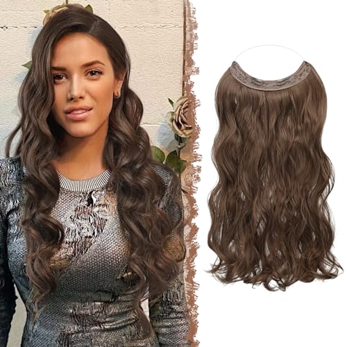 FESHFEN Invisible Hair Extensions Secrets Haarverlängerungen mit Draht Dunkelbraun & Rotbraun Synthetisch Verstellbar Lockiges Haar Langes Gewelltes Geheimes Haarteil für Frauen 45cm FESHFEN Invisible Hair Extensions Secrets Haarverlängerungen mit Draht Dunkelbraun & Rotbraun Synthetisch Verstellbar Lockiges Haar Langes Gewelltes Geheimes Haarteil für Frauen 45cm von FESHFEN
