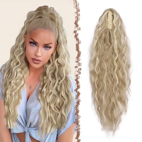 FESHFEN Pferdeschwanz mit Klammer, Lange Wellig Lockig Haarextension Synthetik Zopf Haarverlängerung Claw Clip in Haarteil Ponytail für Damen 65cm Dreckiges Blond FESHFEN Pferdeschwanz mit Klammer, Lange Wellig Lockig Haarextension Synthetik Zopf Haarverlängerung Claw Clip in Haarteil Ponytail für Damen 65cm Dreckiges Blond von FESHFEN