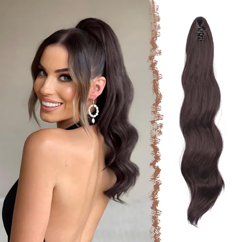 FESHFEN Pferdeschwanz Extensions Klammer, 50 cm Hair Extensions Zopf Lang Pferdeschwanz Haarteil Clip Gewellt Extensions Zopf Rötliches Schwarz Pferdeschwanz Haarverlängerung für Frauen FESHFEN Pferdeschwanz Extensions Klammer, 50 cm Hair Extensions Zopf Lang Pferdeschwanz Haarteil Clip Gewellt Extensions Zopf Rötliches Schwarz Pferdeschwanz Haarverlängerung für Frauen von FESHFEN