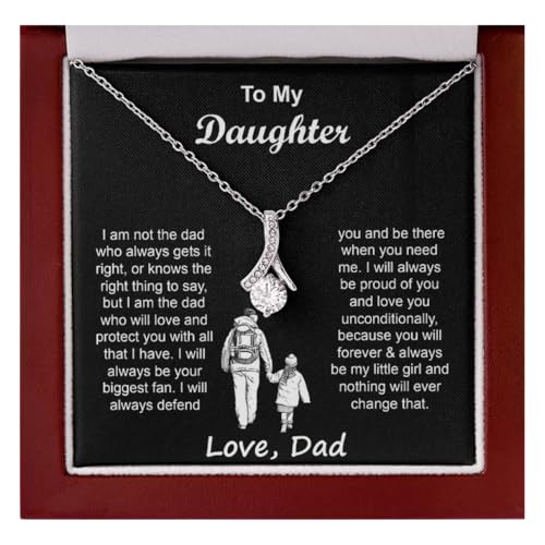 FETCH THE LOVE Halskette mit Aufschrift "To My Badass Daughter" – Geburtstagsgeschenk für Tochter vom Vater, Mutter – bedeutungsvoller Vater-Tochter-Schmuck mit inspirierender Nachrichtenkarte FETCH THE LOVE Halskette mit Aufschrift "To My Badass Daughter" – Geburtstagsgeschenk für Tochter vom Vater, Mutter – bedeutungsvoller Vater-Tochter-Schmuck mit inspirierender Nachrichtenkarte von FETCH THE LOVE