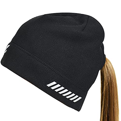 FETHAR Leichte Laufmütze für Damen, Fleece, athletischer Pferdeschwanz, reflektierende Kappe für mehr Sicherheit, Schwarz, Einheitsgröße FETHAR Leichte Laufmütze für Damen, Fleece, athletischer Pferdeschwanz, reflektierende Kappe für mehr Sicherheit, Schwarz, Einheitsgröße von FETHAR