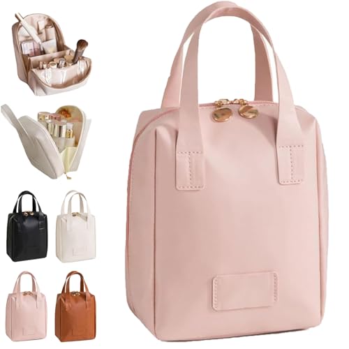 Eretinputc Makeup Bag, Eretinputc 2024 New Premium Makeup Bag, Multi Compartment Waterproof Travel Makeup Toiletry Bag Organizer, Portable Large Capacity Travel Cosmetic Bag for Women (Pink) von FETNHU