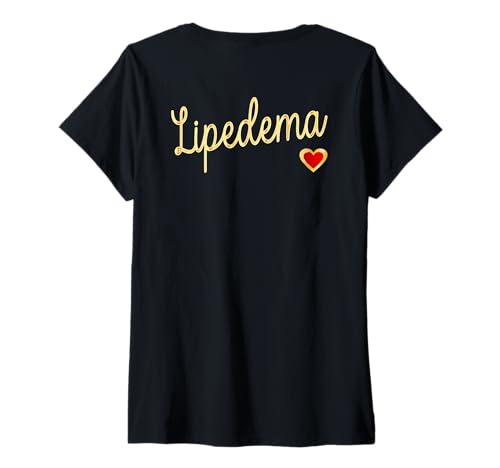 Damen Lymphsystem Herz Lipödem T-Shirt mit V-Ausschnitt Damen Lymphsystem Herz Lipödem T-Shirt mit V-Ausschnitt von FETTVERTEILUNGSSTÖRUNG PATIENTIN MIT LIPÖDEMEN