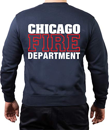 Chicago FIRE Dept, Standard, White/red, Navy Sweatshirt (3XL) von FEUER1