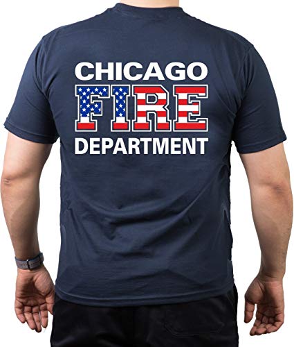 Chicago FIRE Dept. Flag-Edition, Navy T-Shirt XXL von FEUER1