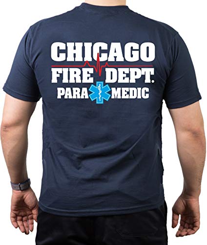 Chicago FIRE Dept. Paramedic Cardio/Star of Life, Navy T-Shirt M von FEUER1