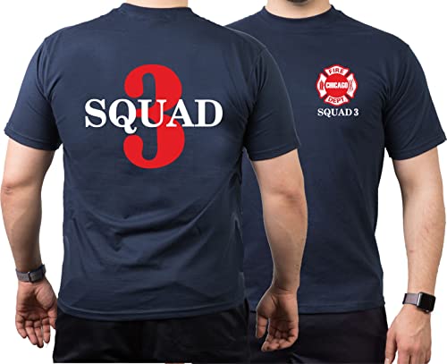 Chicago FIRE Dept. Squad 3, red, Standard Emblem, T-Shirt, L von FEUER1