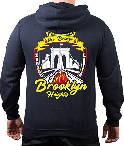 FEUER1 Hoodie Navy, New York City Fire Dept. Brooklyn Bridge (E-205/L-118) M von FEUER1