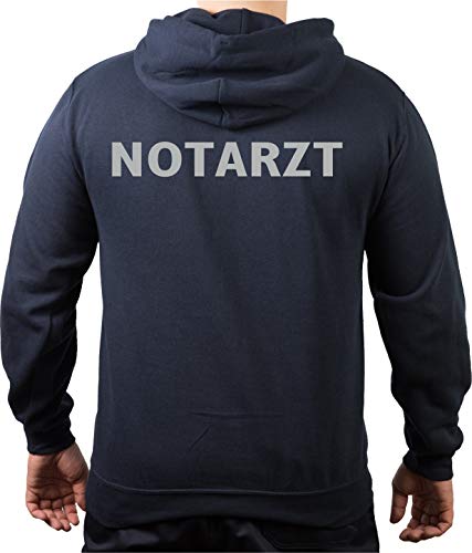 FEUER1 Hoodie Navy, Notarzt in Silber L von FEUER1