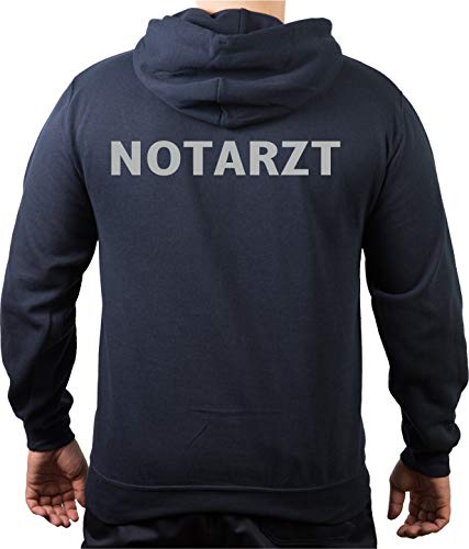 FEUER1 Hoodie Navy, Notarzt in Silber M von FEUER1