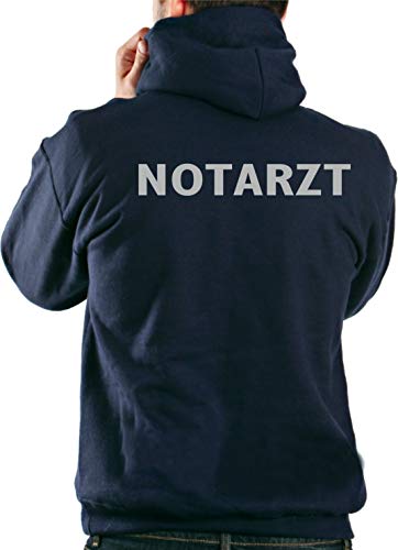FEUER1 Kapuzensweatjacke Navy, Notarzt in Silber XXL von FEUER1