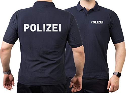 FEUER1 Polo Navy, Polizei in Silber-reflektierend XL FEUER1 Polo Navy, Polizei in Silber-reflektierend XL von FEUER1