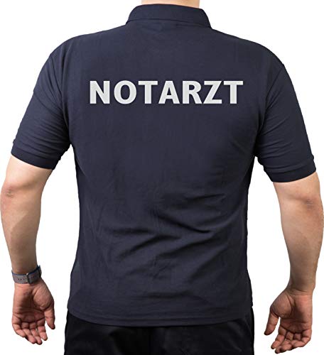 FEUER1 Poloshirt Navy, Notarzt in Silber (3XL) von FEUER1