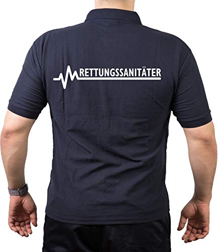 FEUER1 Poloshirt Navy, RETTUNGSSANITÄTER M von FEUER1