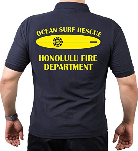 FEUER1 Poloshirt Navy, SURF Rescue, Honolulu.(Hawaii) (3XL) von FEUER1