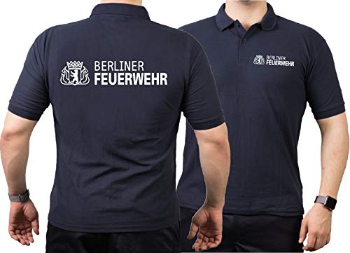 Poloshirt Navy, Berliner Feuerwehr+ Logo (Einzelstück) L von FEUER1