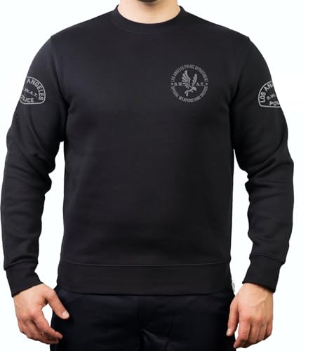FEUER1 Sweat Black, L.A.P.D. SWAT, California, Patchdesign XXL von FEUER1
