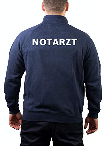 FEUER1 Sweatjacke Navy, Notarzt in Weiss L von FEUER1