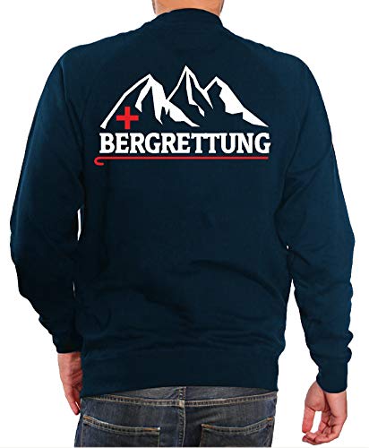 FEUER1 Sweatshirt Navy, BERGRETTUNG mit Bergmotiv Weiss/rot L von FEUER1