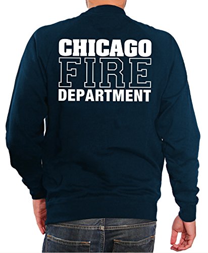 Sweatshirt Navy, Chicago Fire Dept., weiße Schrift mit Standard-Emblem XXL von FEUER1