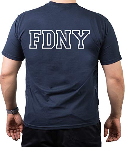 FEUER1 T-Shit Navy, New York City Fire Dept. mit Brustlogo, 3XL von FEUER1