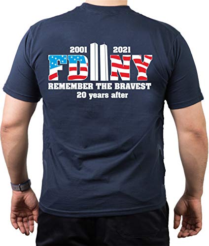 T-Shirt Navy, 2001-2021 Remember The Bravest 20 Years XL von FEUER1