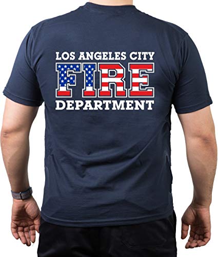 T-Shirt Navy, Los Angeles City Fire Department Flag-Edition L von FEUER1