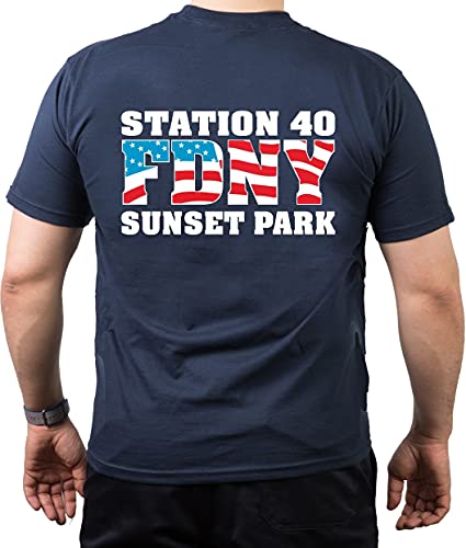 T-Shirt Navy, New York City Fire Dept. EMS-Station 40 Sunset Park Brooklyn M von FEUER1