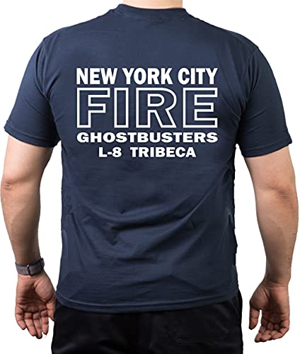 T-Shirt Navy, New York City Fire Dept. Ghostbusters Tribeca Manhttan (L-8), 3XL von FEUER1