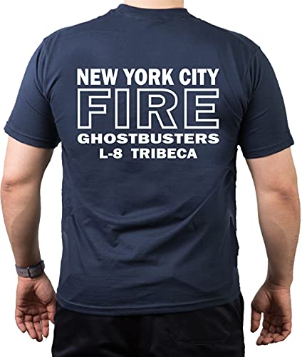 T-Shirt Navy, New York City Fire Dept. Ghostbusters Tribeca Manhttan (L-8), XXL von FEUER1