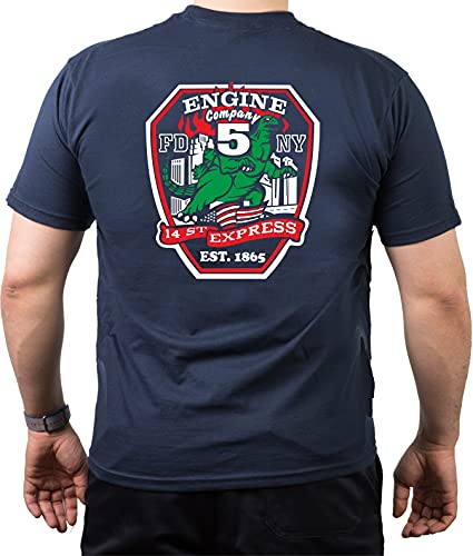 T-Shirt Navy, New York City Fire Dept. Godzilla 14th Street Express Manhattan (E-5), 3XL von FEUER1
