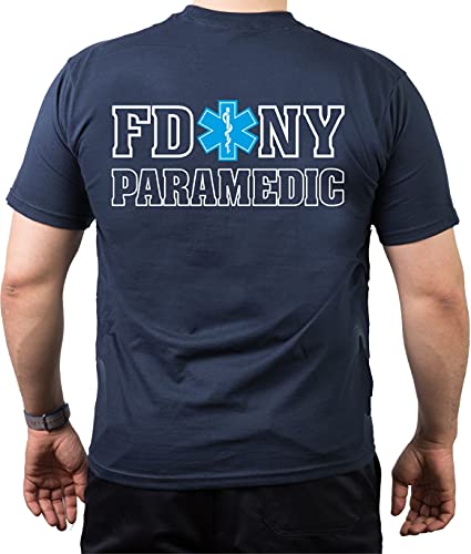 T-Shirt Navy, New York City Fire Dept. Paramedic, Star ofLife L von FEUER1