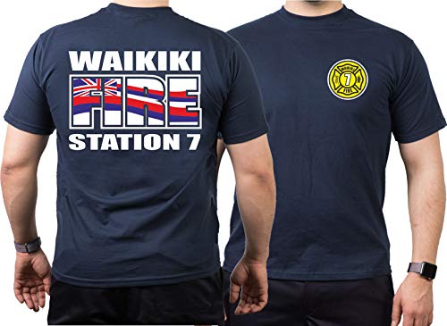 T-Shirt Navy, Waikiki FIRE - Station 7, Honolulu.(Hawaii) 3XL von FEUER1