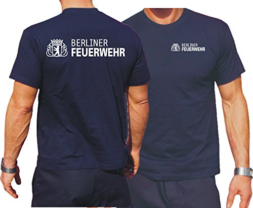 T-Shirt Navy Berliner Feuerwehr+ Logo (Einzelstück) (S) von FEUER1
