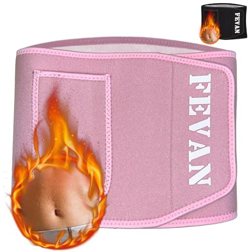 FEVAN Schwitzgürtel für Damen und Herren – Bauchgürtel für Damen – flacher Bauchgurt aus Neopren., Rosa, S/M FEVAN Schwitzgürtel für Damen und Herren – Bauchgürtel für Damen – flacher Bauchgurt aus Neopren., Rosa, S/M von FEVAN