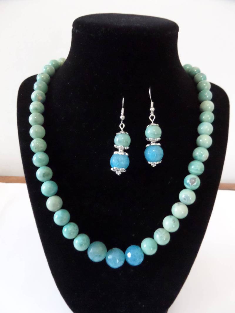 Blue Achat Jewewlry Set Blue Achat Jewewlry Set von FEVERGRASSBEADS