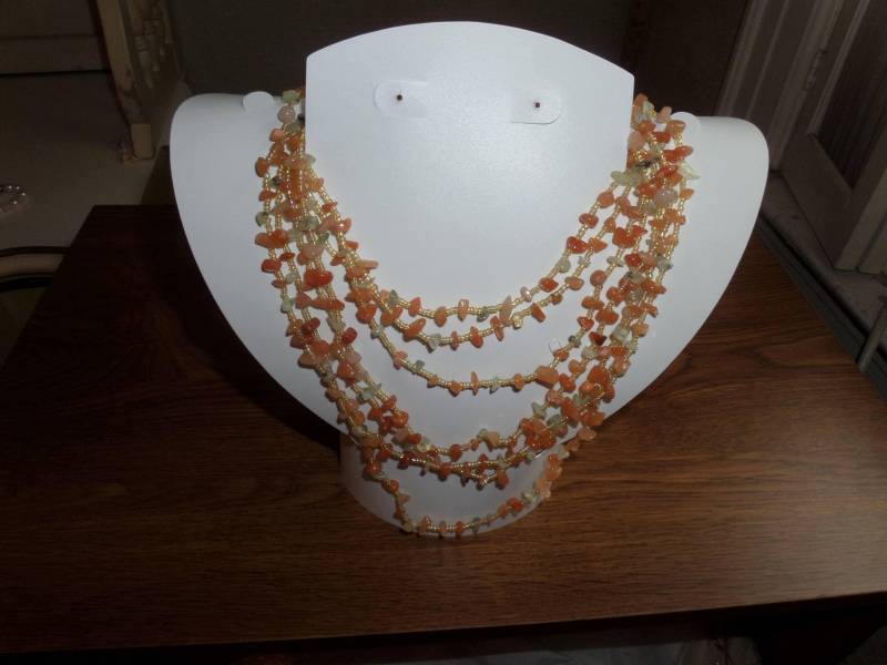 Multi-strang Rot Aventurin Und Samen Perle Drapieren Halskette Multi-strang Rot Aventurin Und Samen Perle Drapieren Halskette von FEVERGRASSBEADS