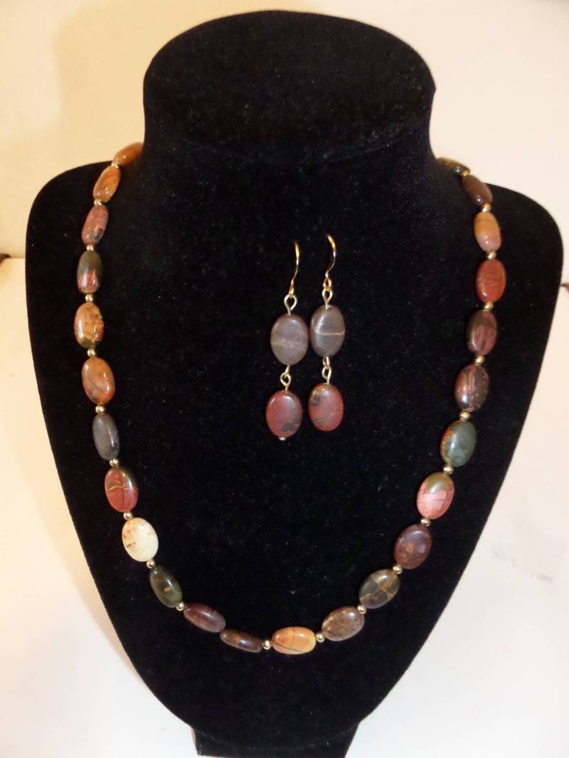 Sand Jaspis, Picasso Jaspis Halskette Sand Jaspis, Picasso Jaspis Halskette von FEVERGRASSBEADS