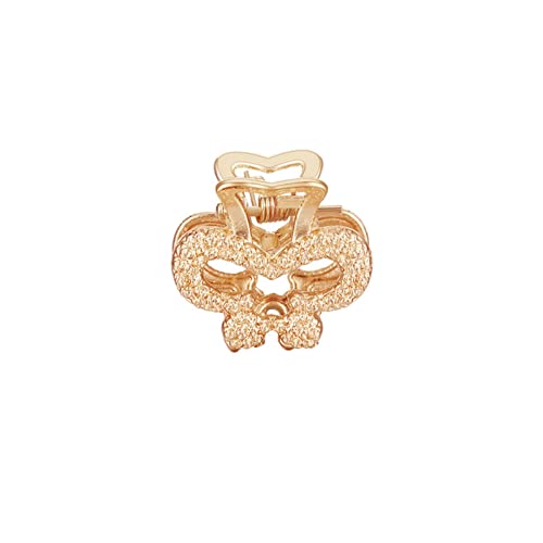 Haarklammer Frauen Wunderschöne Strass Kleine Blume Haar Klaue Clip Metall Kristall Haar Clip Kopfschmuck Haarschmuck Haarklammer Groß(Gold-butterfly) von FEVKFTXF