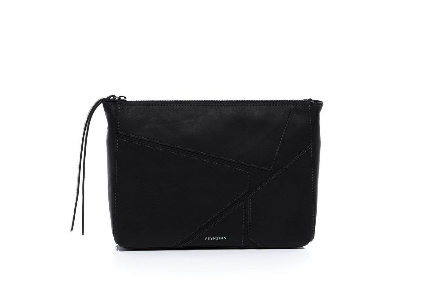 FEYNSINN Abendtasche Leder Umhängetasche Damen JEMMA PUZZLE, Clutch Echtleder für Damen, Schultertasche, Crossbody Bag schwarz von FEYNSINN