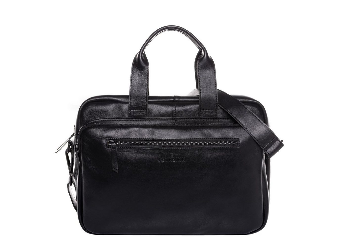 FEYNSINN Laptoptasche Leder Businesstasche Unisex CASPER, Laptoptasche 15 Zoll, Aktentasche Echtleder Damen Herren schwarz von FEYNSINN