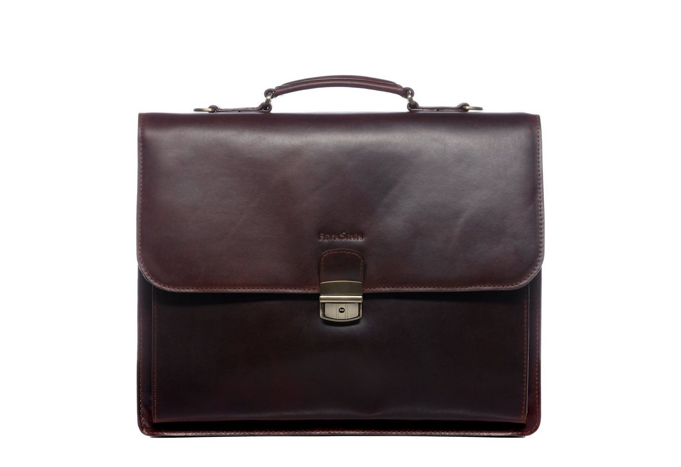 FEYNSINN Laptoptasche Leder Businesstasche Herren EMILIO, Laptoptasche 15,4 Zoll, Aktentasche Echtleder Herren braun-cognac von FEYNSINN