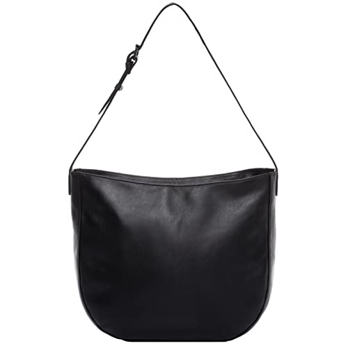 FEYNSINN Schultertasche echt Leder - Handtasche NURI - Umhängetasche Damentasche mit Schultergurt - Ledertasche Damen schwarz handgefertigt von FEYNSINN