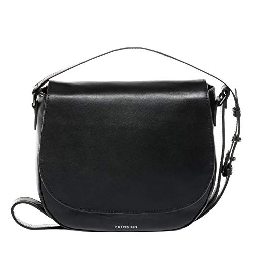 FEYNSINN kleine Schultertasche echt Leder - Handtasche ZOE Umhängetasche Damentasche mit Schultergurt - Ledertasche Damen schwarz handgefertigt von FEYNSINN