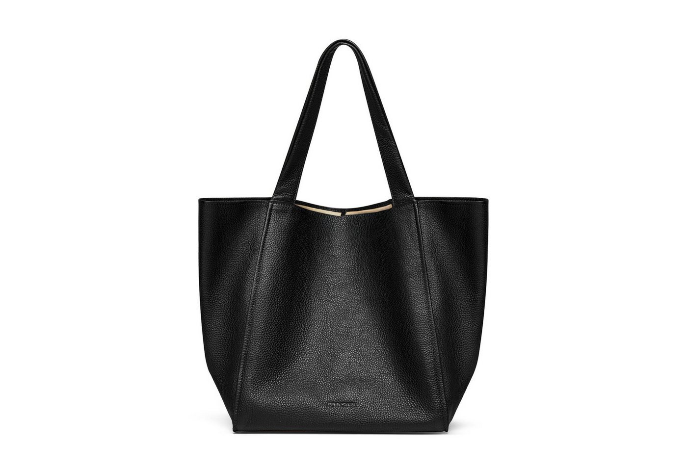 FEYNSINN Umhängetasche Leder Henkeltasche Damen LINN Shopper Schultertasche, Schultertasche Echtleder für Damen, Shopper schwarz von FEYNSINN