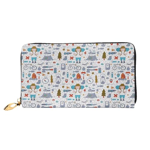 FEYUNYAN Damen-Geldbörse aus Leder, lange Geldbörse, Organizer, Natur-Wildlands-Aktivitäten, RFID-blockierend, große Kapazität, Scheckbuchhalter, mehrere Kartenfächer, Reißverschluss, Münzgeldbörse von FEYUNYAN