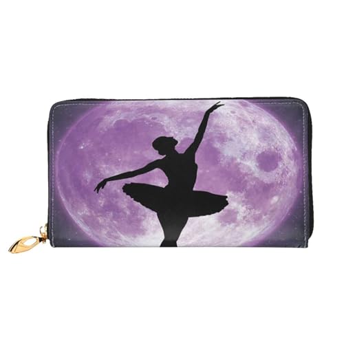 FEYUNYAN Damen Leder Lange Geldbörse Organizer Ballerina Dance Damen Geldbörse RFID Blockierung Große Kapazität Scheckbuchhalter Mehrere Kartenfächer Reißverschluss Münzbörse Leder Damen Geldbörsen von FEYUNYAN