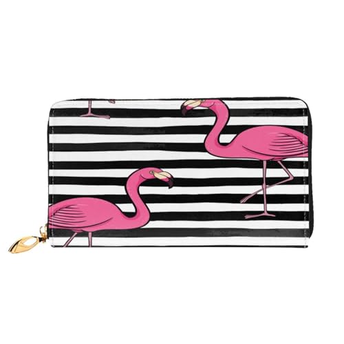 FEYUNYAN Damen Leder Lange Geldbörse Organizer Pink Flamingo Damen Geldbörse RFID Blockierung Große Kapazität Scheckbuchhalter Mehrere Kartenfächer Reißverschluss Münzbörse Leder Damen Geldbörsen von FEYUNYAN